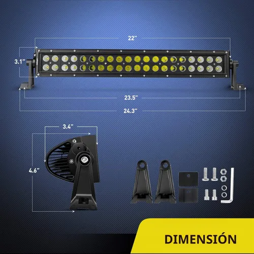 Vista 2 de Nilight - Barra de luz LED de 22 pulgadas, 120 W, combo de luces de conducción de 12 V, 5 pines, interruptor basculante de 16 AWG, kit de arnés