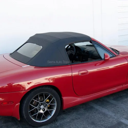 Vista 5 de Sierra Auto Tops & Seats Parte superior convertible para Mazda Miata MX5 1990-2005 - Negro, vinilo Cabrio - Reemplazo sin cremallera con ventana