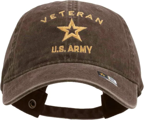 Vista 10 de e4Hats Gorra lavada bordada militar de veterano del ejército estadounidense Oliva