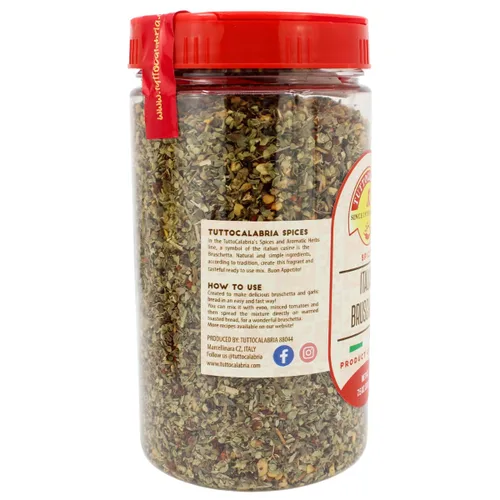 Vista 2 de Mezcla de condimentos Bruschetta, Una mezcla de especias italianas, cultivada en Italia, Producto de Calabria, 7.05 oz, TuttoCalabria