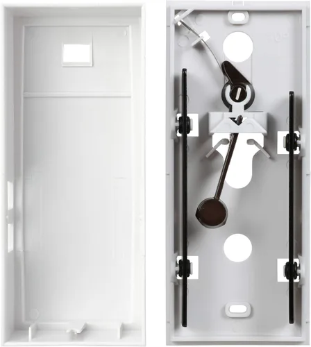 Vista 3 de Newhouse Hardware MCHBV - Timbre mecánico inalámbrico de dos notas y botón de puerta con visor integrado, tamaño único, blanco/latón