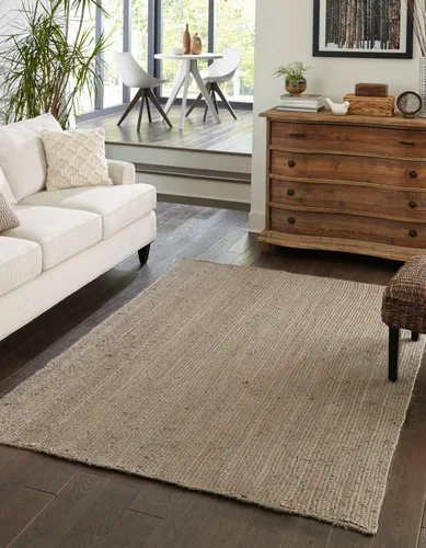 Vista 9 de Unique Loom Alfombra trenzada de la colección de yute - Dhaka (1' 2" x 6' 1", camino de mesa, gris)