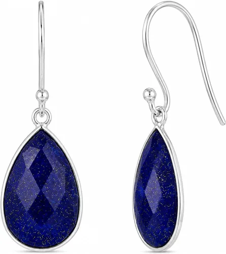 Vista 21 de Aretes de ágata musgo verde de 0.472 x 0.709 in con forma de pera de plata de ley 925, aretes de piedras preciosas hechos a mano, juego de bisel