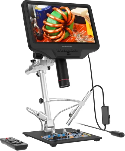 Vista 9 de Andonstar AD409 Pro 10.1" microscopio digital HDMI con endoscopio