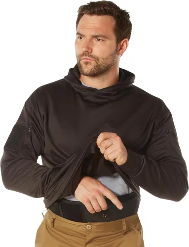 Vista 2 de Rothco Sudadera con capucha oculta para llevar con capucha, color negro, talla M