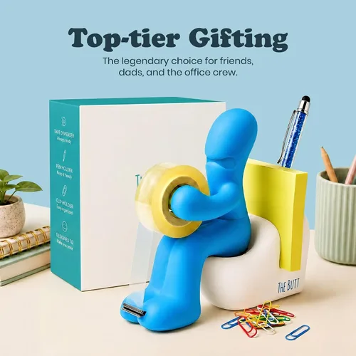 Vista 3 de Dispensador de cinta adhesiva The Butt – Regalos divertidos para hombres – Cosas raras, accesorios de escritorio para hombres – Novedad y divertidos