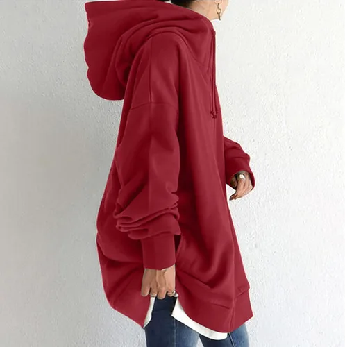 Vista 5 de Ceboyel Sudadera de gran tamaño para mujer, ajuste holgado, cremallera completa, sudaderas largas de moda, chaquetas Y2K de moda, trajes