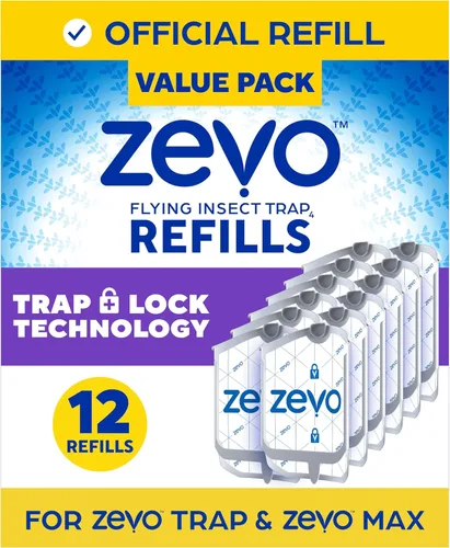 Vista 4 de Zevo Indoor Insect Trap Refills – 2-Pack Cartridges for Zevo Plug-in Devices – Catch Gnats, Fruit Flies & House Flies – Odorless, Mess-Free