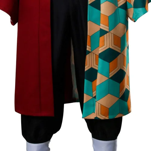 Vista 8 de Tomioka Giyuu - Disfraz de cosplay de anime Haori Kimetsu no Yaiba kimono conjunto para Halloween y fiesta de Navidad