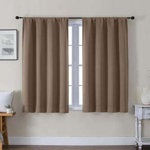 Vista 108 de Gwine Cortinas opacas para dormitorio, 54 pulgadas de largo, paneles de cortina de ventana con aislamiento térmico y reducción de ruido, cortinas