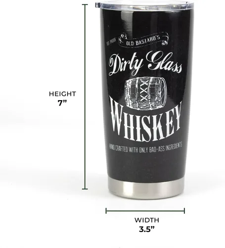Vista 7 de Rivers Edge Products Vaso aislado de 20 onzas, vaso de acero inoxidable a prueba de fugas con tapa, a prueba de derrames, para té, refrescos Whisky
