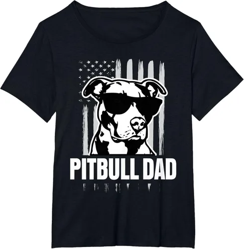 Vista 22 de Pitbull Dad - Camiseta para hombre con orgullo American Pit Bull Dog, Negro, S