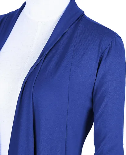 Vista 4 de Urban CoCo - Cárdigan abierto para mujer, de manga larga, dobladillo irregular
