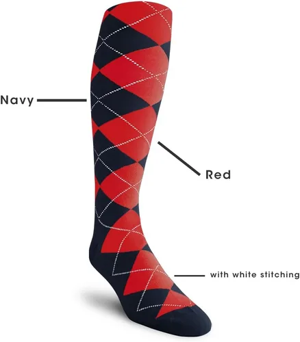 Vista 2 de Golf Knickers Colorful Knee High Argyle Cotton Socks For Men Women and Youth (AA-ZZ)