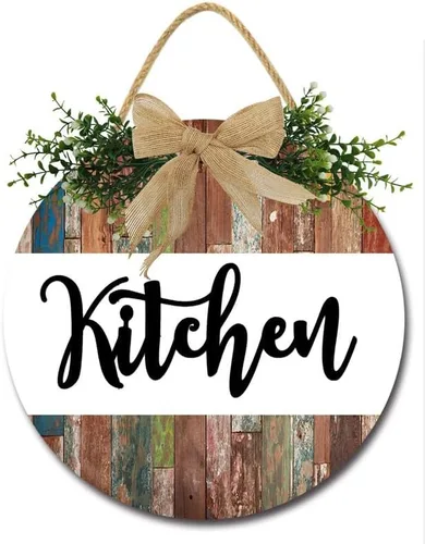 Vista 7 de Bless This Kitchen Signs for Farmhouse Home Rustic Hanging Wood Kitchen Wall Decor For Dining Room Pantry D4