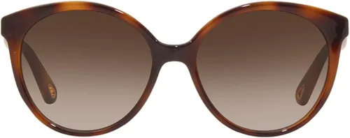 Vista 2 de Chloe Lentes de sol redondos Elize Acetate para mujer, color Havana, marrón, talla única