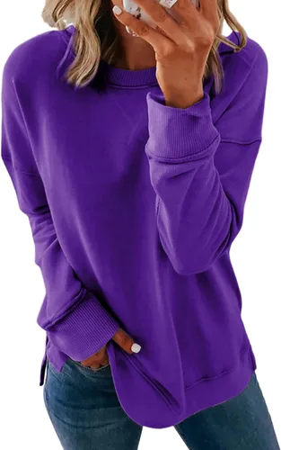 Vista 36 de Dokotoo Women's Casual Crew Neck Sweatshirt Loose Long Sleeve Pullover Tops Jade (Moonlight Jade)