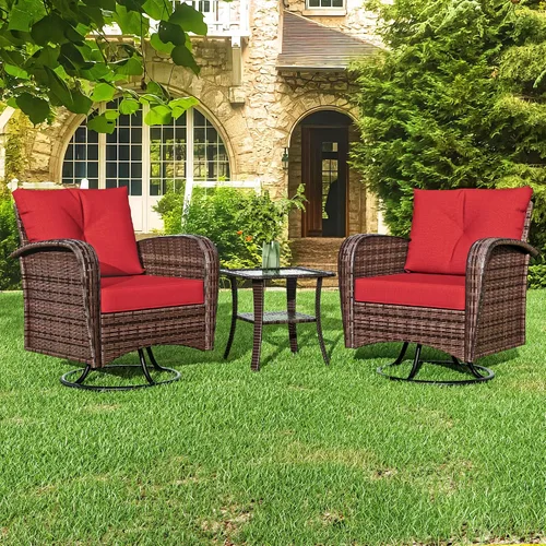 Vista 11 de Sofá de 3 asientos para patio de 73 pulgadas, sofá de mimbre de mimbre, asiento profundo con marco de acero, muebles de conversación al aire libre