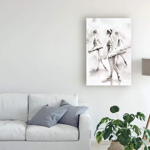 Vista 3 de Trademark Fine Art Tres bailarinas en blanco y negro de Aimee Del Valle, 12x19
