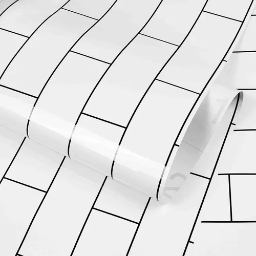 Vista 9 de ReWallpaper Papel tapiz de cocina para despegar y pegar, papel tapiz para pared de cocina, baño, impermeable, azulejos de metro, papel de contacto