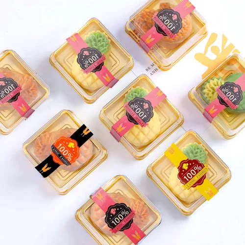 Vista 5 de 50 Piezas Cajas Mini para Pastel de 3.5 Pulgadas, Recipiente de Plástico Transparente para Cupcakes para Magdalenas, Galletas, Pasteles de Luna