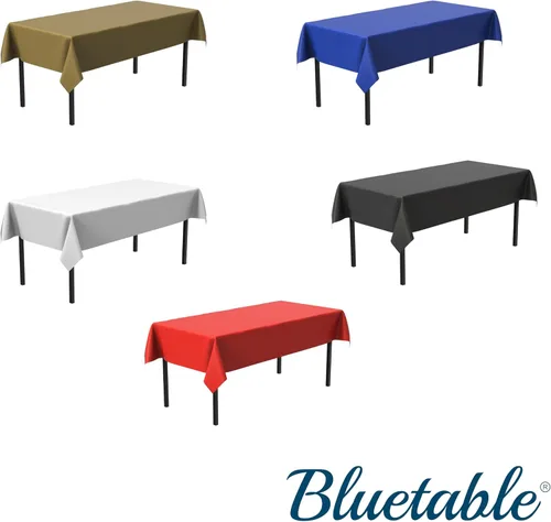 Vista 5 de Bluetable Rollo de plástico para mesa, color negro, 40 x 300 pies, rollos de mantel desechables para cubrir la mesa, manteles de plástico