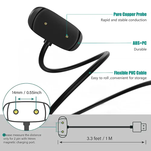 Vista 4 de TUSITA Cargador compatible con Amazfit GTR 2 2e, GTR Mini, GTS 2 2e, GTS2/GTS4 Mini, Active/Active Edge, Bip 5, Bip 3 Pro, Bip U Pro, T-REX Pro