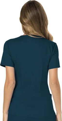 Vista 5 de Cherokee - Camiseta de ropa quirúrgica para mujer estilo cruzado falso para trabajar WW610