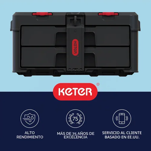Vista 12 de Keter Stack-n-Roll - Caja de herramientas de dos cajones para piezas pequeñas y accesorios de herramientas eléctricas, se adapta al sistema modular