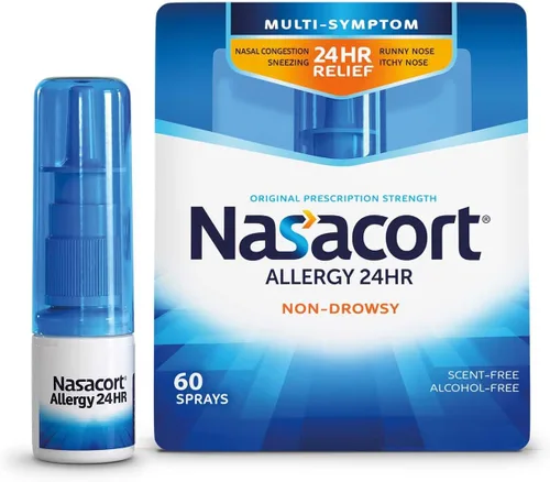 Vista 17 de Nasacort Allergy 24HR - Aerosol nasal para adultos, sin somnolencia y sin alcohol, 120 aerosoles, 0.57 onzas líquidas