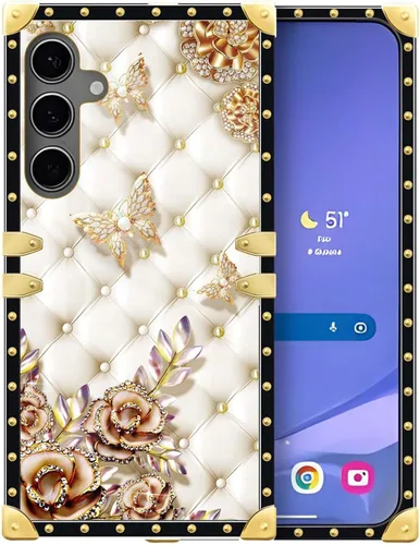 Vista 192 de Funda compatible con Samsung Galaxy S10 4G, TPU suave de lujo y parte trasera de policarbonato duro para niñas y mujeres, funda protectora a prueba
