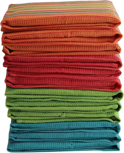Vista 5 de DG Collections Toallas de cocina de salsa 100% algodón, paquete de 8, paños de cocina súper absorbentes, 16 x 28 pulgadas, sin pelusas, tejido