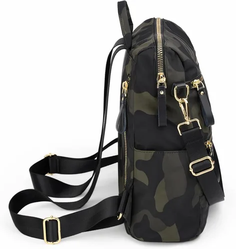 Vista 5 de Uromee Mochila para mujer, bolsa de hombro impermeable de nailon para viaje, 303 Camo, Mochilas Daypack