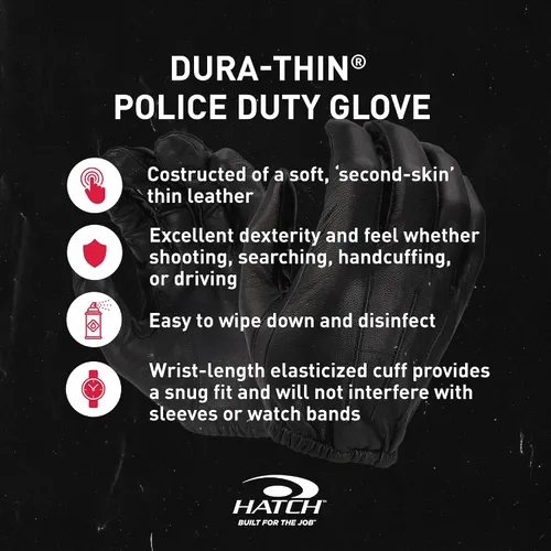 Vista 4 de HATCH Dura-Thin Search Duty Glove, Black