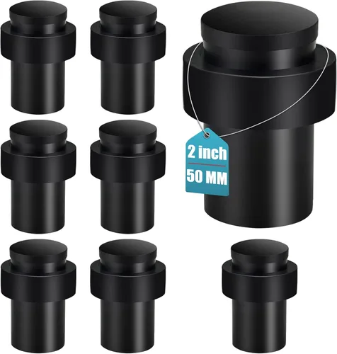 Vista 14 de KOLAKO Tope de puerta, tope de puerta de piso, negro para parte inferior de la puerta, 2 pulgadas (1.969 in), resistente, cilíndrico comercial