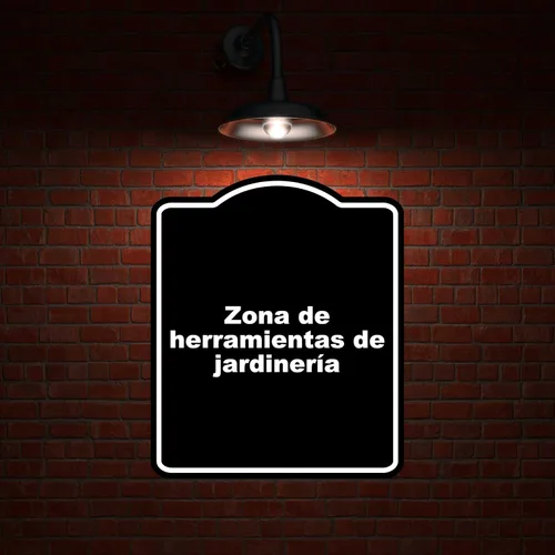 Vista 2 de Zona de herramientas de jardinería BLACK Aluminum Composite Sign 8.5 x 10 inches