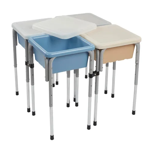Vista 13 de ECR4Kids Mesas modulares de juego con arena y agua con tapas, varios colores, Multi Color, 1 Azul /Rojo