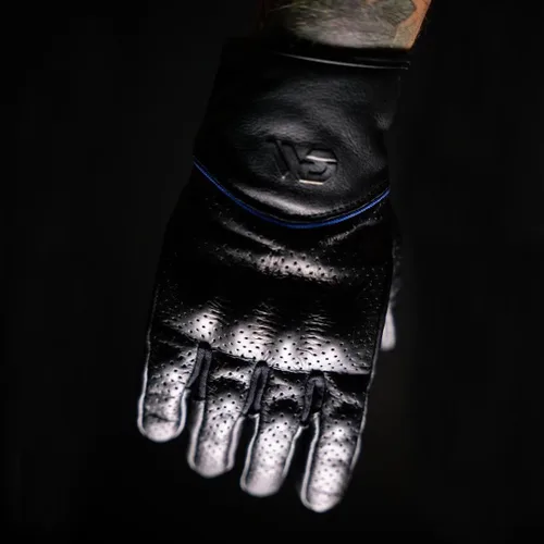 Vista 6 de WD Motorsports Vegas - Guantes de cuero para motocicleta para hombres y mujeres, guantes de equitación con protección táctil y nudillos, guantes