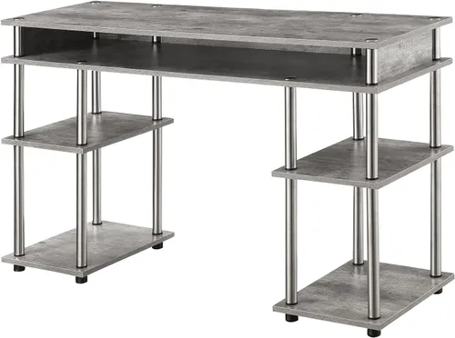 Vista 18 de Convenience Concepts Designs2Go No Tools - Escritorio para estudiantes de 47.25 pulgadas, escritorio contemporáneo para oficina, dormitorio y Blanco