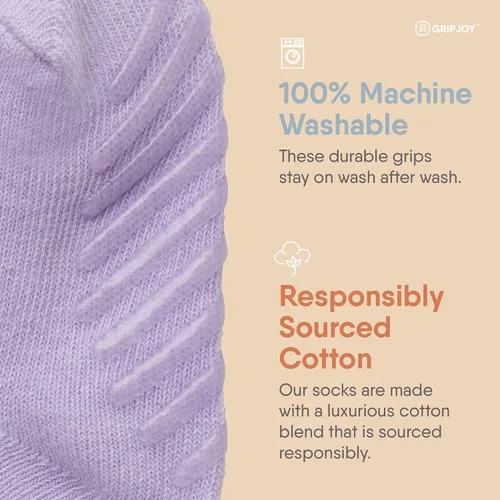 Vista 5 de Gripjoy Toddler Socks with Grippers, Non-Slip for Kids, Enhanced Stability, Comfortable Cotton - 4 Pairs