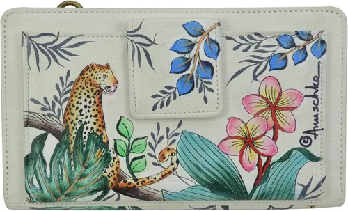 Vista 2 de Anuschka Women's Hand-Painted Genuine Leather RFID Blocking Organizer Wallet
