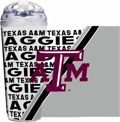 Vista 20 de Rico Industries Taza acrílica NCAA estándar de 24 onzas con tapa con bisagra, taza de doble pared oficialmente licenciada con pajita