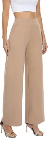 Vista 4 de Dilgul Womens Wide Leg Pants Comfy Loose Casual Sweatpants Elastic Waist Workout Trousers