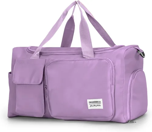 Vista 2 de Oweisong Bolsa deportiva de gimnasio para mujeres y hombres, bolsa de viaje para el fin de semana, bolsa de mano con compartimento para zapatos