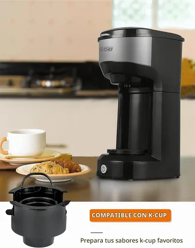 Vista 3 de Commercial CHEF Cafetera de una sola porción, tanque de agua de 13 onzas Negro /Gris