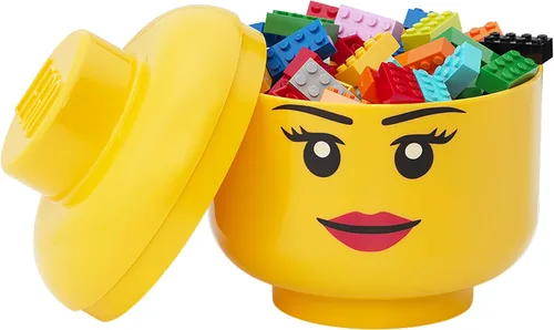Vista 2 de LEGO - Cabezal de almacenamiento (pequeño), caja de almacenamiento de Amarillo brillante