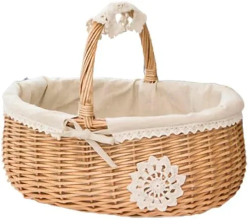 Vista 7 de Cesta de picnic, cesta, cesta de mimbre, juego de cesta de picnic, cesta de picnic para 2, cesta de picnic aislada, adecuada para canasta de picnic