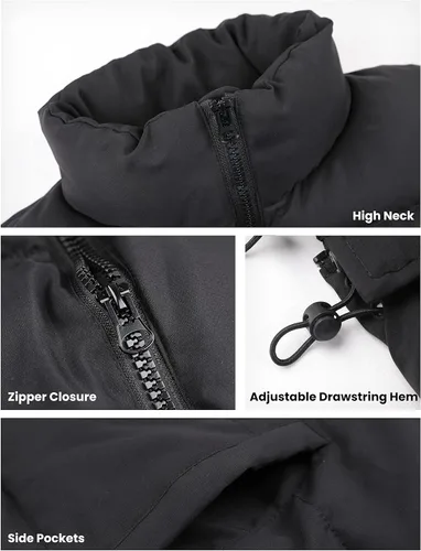 Vista 2 de Athlisan Chaleco acolchado con cremallera para mujer, cuello alto, sin mangas, acolchado
