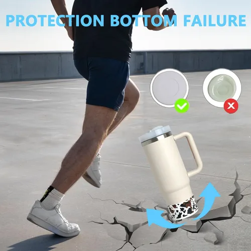 Vista 2 de GENLEAS - 1 funda protectora de silicona para botas Stanley Cup de 20 a 40 onzas, para botella de agua Hydro Flask de 12 a 24 onzas, funda