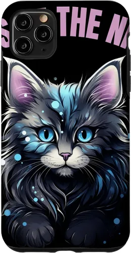 Vista 11 de iPhone 14 Pastel Goth Maine Coon Cat Cats of the Night Pastels en estuche